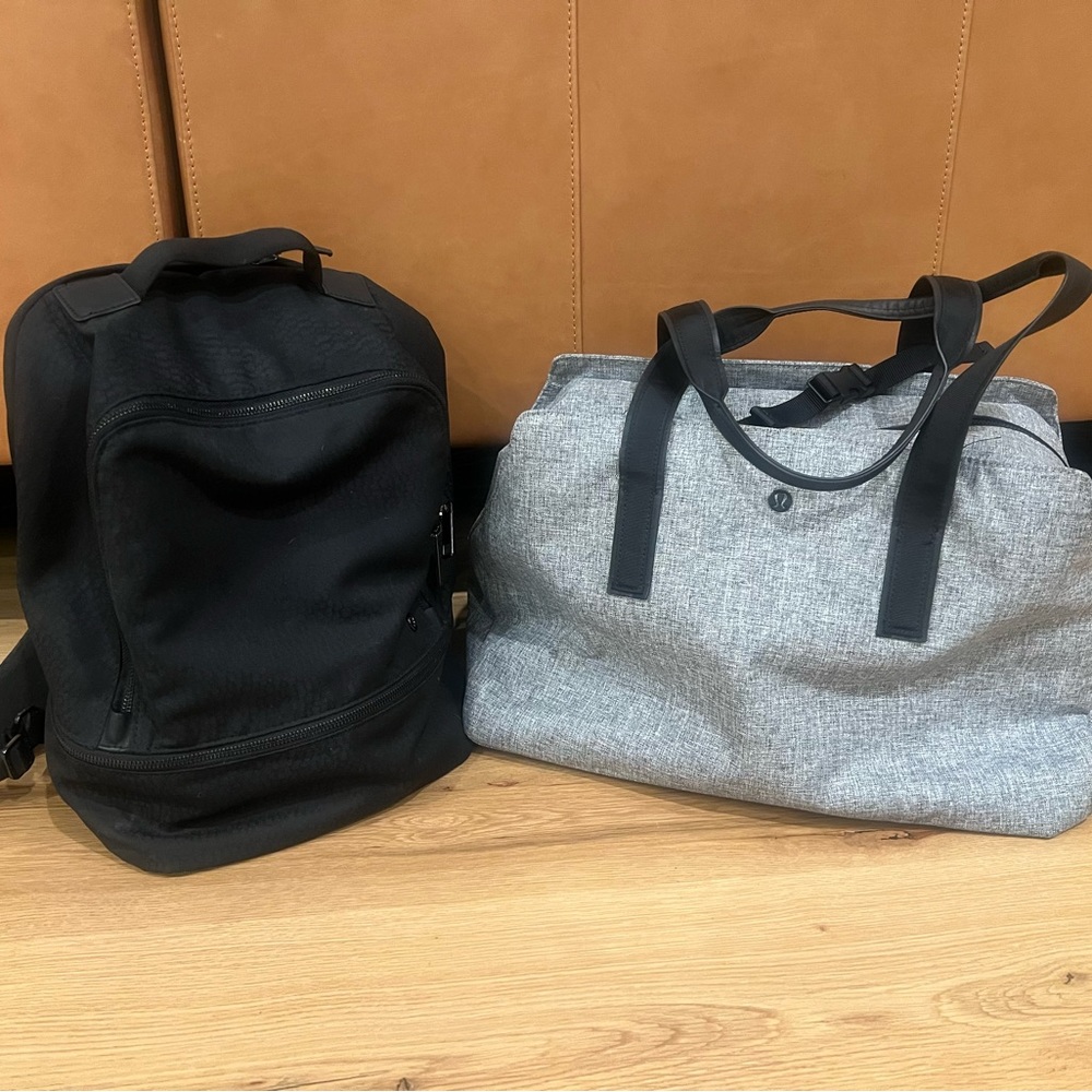 Lululemon duffel and backpack barely used